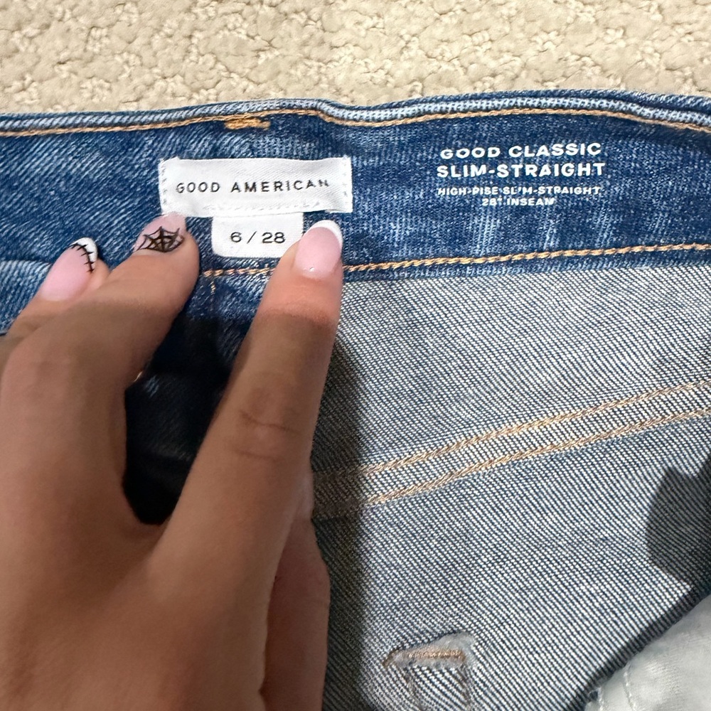 Good American Women's Light Blue Straight Leg Jeans